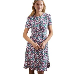 Boden Crew Neck Jersey Dress Multi Terrace Bud